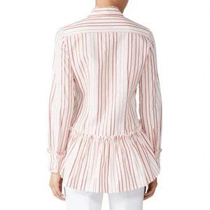 ALEXIS Shirt Size Large Multicolor Valarie Top Striped Peplum Hem Blouse Preppy